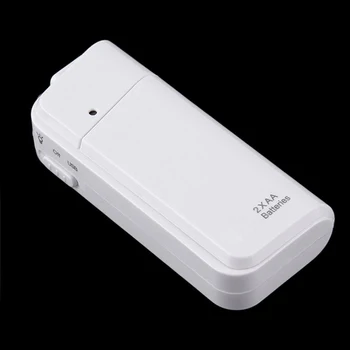 Universālais Portatīvo USB Avārijas 2 AA Baterijas Extender Lādētāja Jauda Banka Piegādes Box iPhone Mobilo Xiaomi MP3 MP4 Balts