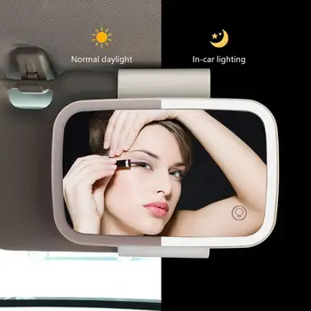 Universāls LED Auto salona Spogulis Touch Switch Aplauzums Spogulis saulessargam Augstas Skaidrs, Interjera HD Spogulis Niversal Iedomība Spogulis