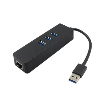 USB 3.0 Hub Gigabit Ethernet Lan RJ45 Tīkla Adapteris Hub ar 3 USB Porti, lai RJ45 Ārējā Tīkla Kabeļu Sadalītājs Mac DATORU
