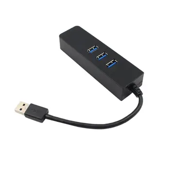 USB 3.0 Hub Gigabit Ethernet Lan RJ45 Tīkla Adapteris Hub ar 3 USB Porti, lai RJ45 Ārējā Tīkla Kabeļu Sadalītājs Mac DATORU
