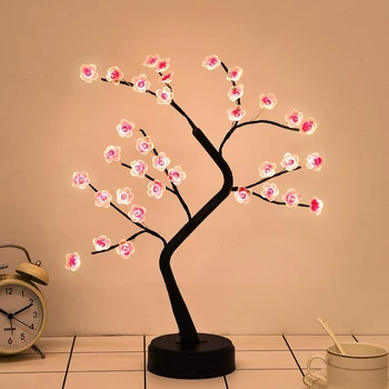 USB / Bateriju Darbināmas LED Galda Mājās Kāzu Festivāls DIY Mākslīgo Koku Vieglo Slēdzi, LED Galda Gaismas Bonsai 30