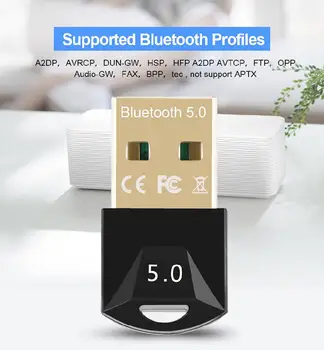 USB Bluetooth 5.0 Bluetooth Adapteris Receiver 5.0 Bluetooth Dongle 5.0 4.0 Adapteri PC PS4 TV Auto 5.0 Bluthooth Raidītājs 25148