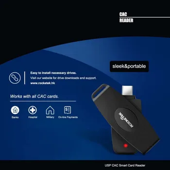 USB-C C Tipa viedkaršu Lasītājs ID/Bankas/SIM CAC Adapteris Portable Reader Karšu Lasītājs 39790
