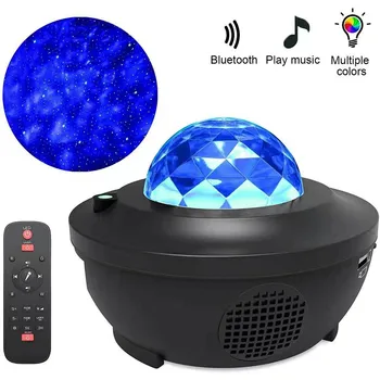 USB LED Zvaigžņu Nakts Gaisma Mūzikas Zvaigžņotām Ūdens Viļņu LED Projektoru Gaismas, Bluetooth, video Projektors, Skaņas Aktivizēta Projektoru Gaismas Dekori