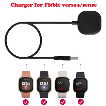 Uzlādes Doks fitbit Versa 3 Smart Skatīties Lādētāja Kabeli USB Uzlādes Datu Šūpulis Fitbit sajūtu Lādētājs Statīvs
