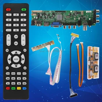 V56 V59 LCD TV Vadītāja Valdes DVB-T2+7 Taustiņu Slēdzis+IS+4 Lampas Inverter+LVDS Komplekts 3663Wholesale dropshipping