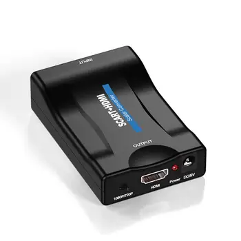 Vairumtirdzniecības Black HD 1080P Video Scart Audio Upscaler Converter Signāla Adapteris TV DVD Sky Kaste MUMS/ES Kontaktdakšu HDMI-saderīgam