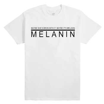 Varbūt Tas ir Melanīna Krekls Smieklīgi Melns Sieviešu Lakrosa Īsām Piedurknēm Kokvilnas Apaļu Kakla Topi Plus Lieluma Melna Kultūras t-veida Topi Harajuku