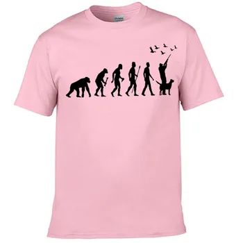 Vasaras Smieklīgi Medības Attīstību Mednieks Ar Suni Pīļu T-krekls Vīriešu Ikdienas Apdrukāta Kokvilnas T Krekls ar Īsām Piedurknēm t-veida Topi