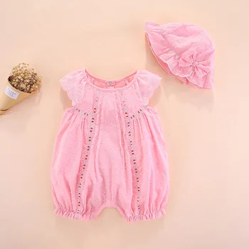Vasaras zīdaiņu kombinezonus īsām piedurknēm jaundzimušo meitene Kokvilnas Īso Cietā dzimis jauns bērnu apģērbu dāvanu komplekts bērnu apģērbu 0 3 6 mēnešiem