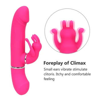 VATINE Dildo Vibratoru 2 1 G-spot Masāža Maksts Klitora Tūpļa Stimulators 360 Grādu Rotācijas Anālais Vibrators ar Pērlītēm