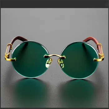 Vazrobe Zaļa Stikla Saulesbrilles, Vīriešu Kārtas bez apmales Saules Brilles Vīriešiem Sievietēm Unisex Modes Augsta Kvalitāte