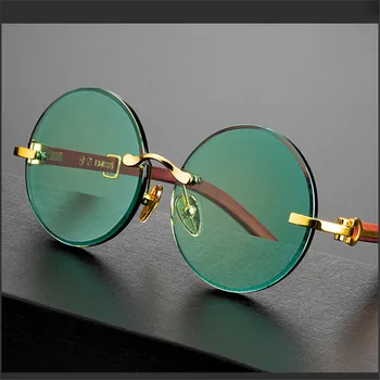 Vazrobe Zaļa Stikla Saulesbrilles, Vīriešu Kārtas bez apmales Saules Brilles Vīriešiem Sievietēm Unisex Modes Augsta Kvalitāte