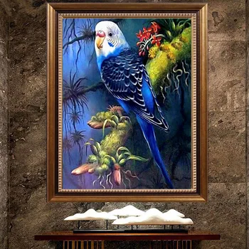 Vecās Ielas Mājas dimanta krāsošana papagaiļus, roku darbs kristālu izšuvumi mākslas amatniecības piederumi mājas apdare dimanta krāsošana 5d diy 16882