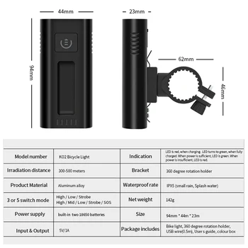 Velosipēda Lukturu 5200mAh Power Bank USB Iekasējams Velosipēds Gaismas Priekšā IPX5 Ūdensizturīgs 1000 Lumeni MTB Velosipēds Lukturīti Rehargeable