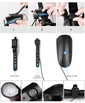 Velosipēdu Gaismas USB High Power Uzlādējams LED Uzmanība Farol Velosipēdu Lukturīti, Ar Ragu Bell MTB Cikla Laternu Velosipēdu Piederumi