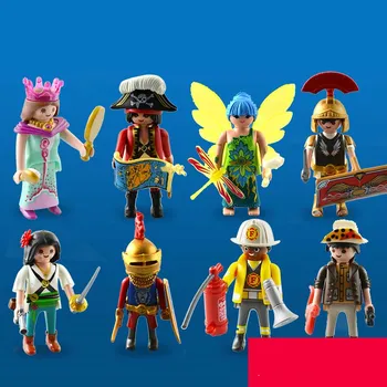 Vienas Pārdošanas 7.5 cm Playmobil Rīcības Attēls Pirātu, Feju Karaliene Policists Bruņinieks Ugunsdzēsēji Playmobil Sākotnējo Modeli Bērniem, Rotaļlietas, Dāvanu