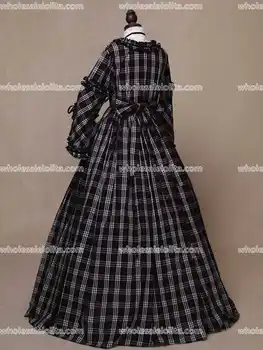 Viktorijas Old West Prairie Pioneer Sieviete Izšūta Kleita Reenactment Halloween Apģērbi