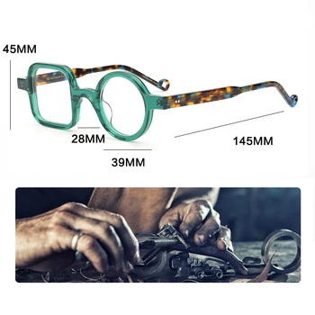 Vintage Dīvaini, Roku Darbs Acetāts Brilles Rāmis Vīriešu, Sieviešu Luksusa Recepšu Tuvredzība, Optiskās Brilles Rāmis Cilvēks Mazo Brilles