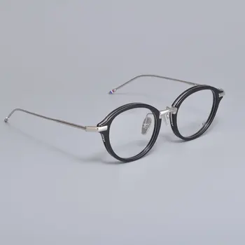 Vintage Kārta Optiskās Brilles Rāmji Thom Zīmola Dizainere TB011 Tuvredzība Anti zilā Recepšu Brilles Vīrieši Sievietes Ar Lietā