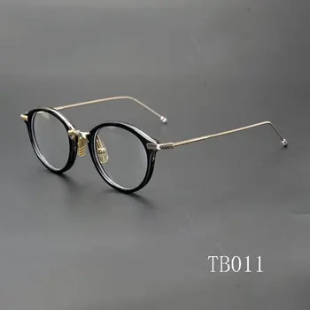 Vintage Kārta Optiskās Brilles Rāmji Thom Zīmola Dizainere TB011 Tuvredzība Anti zilā Recepšu Brilles Vīrieši Sievietes Ar Lietā