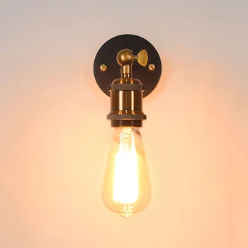 Vintage Rūpniecības Sienas Lampas Retro Loft Stila Dzelzs Vadāmās Sienas Lampas Guļamistabas Lampa, Bārs, Kafejnīca E27 Sconce Sienas Apgaismes Ķermeņi