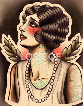 Vintage Tetovējumiem Rakstu Plakāti Kraftpapīrs Interjera Glezniecības Restaurācija Sienas Uzlīmes, Bārs, Kafejnīca, Mājas Apdare, 30X40 CM