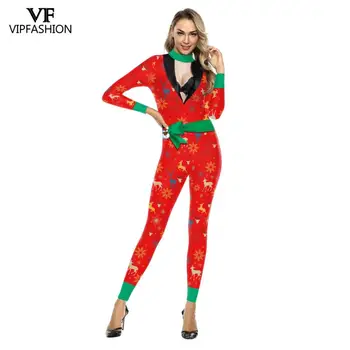 VIP MODES Jaunu Ziemassvētku Kostīms Sieviešu Sexy Jostas Iespiesti Cosplay Pieaugušo bodysuit Naktsveļu Cosplay Kostīmi garām Piedurknēm Uzvalks