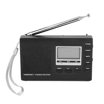 VLIFE Skaļrunis Mini Stereo Radio FM/MW/SW Pilna Diapazona Uztvērējs DC 5V portatīvais Digitālais Modinātājs Mūzikas Atskaņotājs