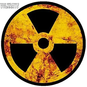Volkrays Brīdinājuma Auto Uzlīme Radioaktīvo Kodola Starojums Zemniecisks Simbolu Uzlīmes uz Auto Klēpjdatoru Bufera Decal PVC,7cm*7cm