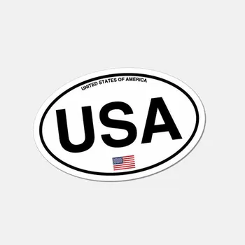 Volkrays Smieklīgi Auto Uzlīme Ovāls ASV Amerikas Valsts Kods Ķivere Piederumi Atstarojošs Ūdensizturīgs Sauļošanās Vinila Decal,5cm*9cm