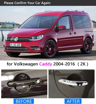 VW Caddy 2004. - 2016. gadam 2K Chrome Roktura Vāciņš Melns, par Volkswagen 2005 2007 2009 2011 Piederumi Uzlīmes Car Styling