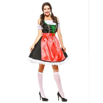 Vācijas Oktoberfest Kupli Svārciņi Viesmīle Tērpu Halloween Bavārijas Karnevāla Puse Cosplay Alus Meitene, Meitene Modes Kleita 19499