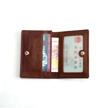 Vīrieši vizītkaršu Turētājs Vintage Īstas Ādas Īss Maku Bankas un Nosaukums Kartes Gadījumā, Rfid Pretbloķēšanas Mini Kabatas kredītkartēm