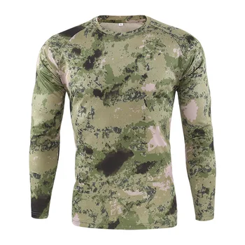 Vīriešu Elpojošs Ātri Sausas Militārās Armijas krekls Jauno Rudens Pavasara Vīriešu ar garām Piedurknēm ar Taktisko Maskēties T-krekls camisa masculina