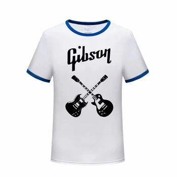 Vīriešu Gibson T-krekls Classic Gibson Logo Krekls Smieklīgi Grafikas Zvaniķis Tees Grunge Mūzikas Krekls Dāvanu Faniem Hipster Topi