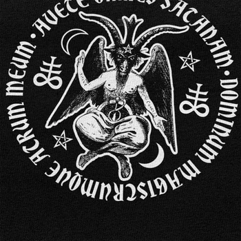 Vīriešu Krusa Sātans Baphomet Ar Sātana Šķērso Tee Kreklu Īstermiņa Piedurknēm Kokvilnas T Gadījuma Gothic Dēmons, Velns T-krekls Top Apģērbi