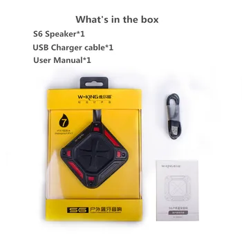 W-Karalis S6 Portatīvā Bluetooth Skaļruni Ūdensizturīgs Bezvadu Mūzikas Radio Kastē Anti-Kritums Āra Velosipēdu TF Kartes Skaļruņi
