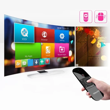 W1 2.4 G Bezvadu Tastatūru, Gaisa Peli, Smart Tālvadības pults, lai Android TV Box PC Rechargeble Lidot Gaisa Peli, Mini Bezvadu Klaviatūra 32988
