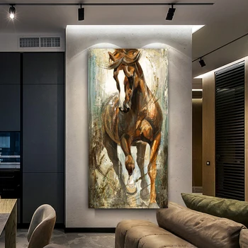 WANGART Lielāka izmēra Darbojas Zirgu Eļļas Gleznas, Sienas Mākslas Dzīvnieku Plakāti Sienas Attēlu, viesistaba, Mājas Dekoru 2981