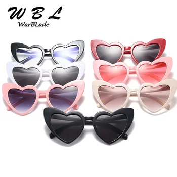 WarBLade Jaunas Saulesbrilles Sieviešu Zīmolu Brilles Dizaineru Modes Melns Sarkans Sieviešu Seksīga Kaķu Acu Toņos Mīlestības Sirds Formas Brilles