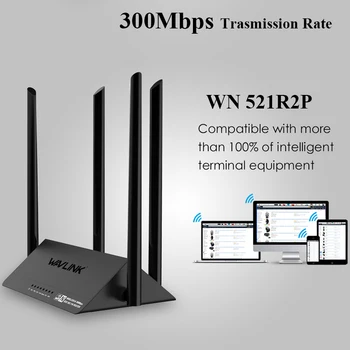 Wavlink 521R2P 1167Mbps WiFi Repeater 2.4 GHz WiFi Maršrutētāji 128MB DDR3 Augsta Peļņa 4 Antenas Tīkla Paplašinātājs ES ASV LIELBRITĀNIJA AU plug