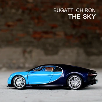 Welly 1:24 Bugatti chiron zils auto sakausējuma auto modeļa simulācijas auto dekorēšana kolekcija dāvanu rotaļlietas Die casting modelis zēns rotaļlietas