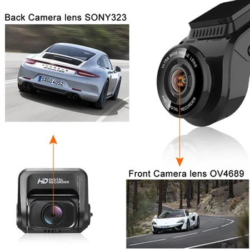 WiFi Automašīnu DVRs Ieraksti Dash Cam Dual Objektīvs Transportlīdzekļu Atpakaļskata Kamera Iebūvēts GPS Videokamera 4K 2160P Nakts Redzamības Dashcam Novatek 96663