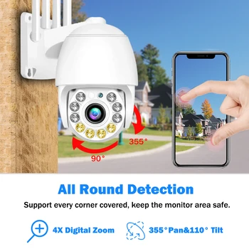 WiFi IP Kamera Outdoor 1080P HD Smart Home Security Kameras CCTV Kameras AI Cilvēka Atklāt 4X Digital Zoom Color Nakts Redzamības CamHi 31280