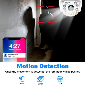 WiFi IP Kamera Outdoor 1080P HD Smart Home Security Kameras CCTV Kameras AI Cilvēka Atklāt 4X Digital Zoom Color Nakts Redzamības CamHi
