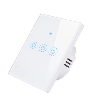 WiFi RF433 Smart Touch Switch 1gang 2gang 3gang Taimeris Modulis darbam ar Google Home Alexa 110V, 220V Tuya Smart Dzīves APP