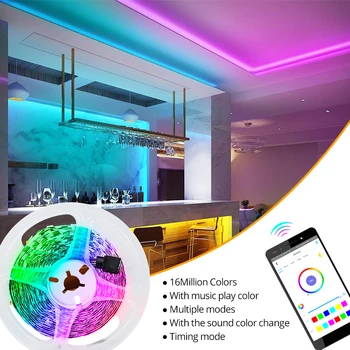 WiFi Smart Gaismas LED Strip Gaismas 5m 10m 15m RGB LED Saprātīga WiFi Lampas 49ft Diožu Lentas Apgaismojums WiFi App aleax Googel Mājas