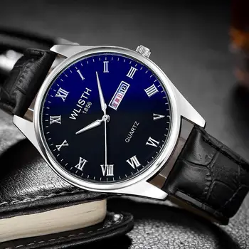 WLISTH Skatīties Modes Vīriešu Rokas pulksteni Nerūsējošā Tērauda Kvarca Nedēļu angļu Kalendāra Cilvēks Pulkstenis Ūdensizturīgs Rolex_watch