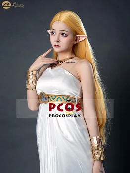 Wome Tautas Balto Kleitu Legend Of Zelda Elpa Savvaļas Princese Zelda Cosplay Tērpu Halloween BF Ziemassvētki, Lieldienas mp005978